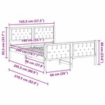 vidaXL Cadre de lit Gris clair 140 x 200 cm Pin massif
