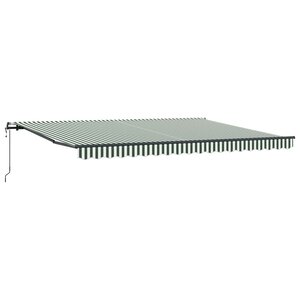 vidaXL Auvent rétractable Vert et blanc 450 × 350 cm