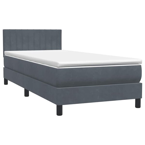 vidaXL Sommier à lattes de lit et matelas gris foncé 80x210 cm velours