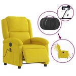 vidaXL Fauteuil inclinable de massage électrique jaune velours