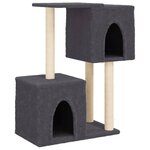 vidaXL Arbre à chat avec griffoirs en sisal Gris foncé 86 cm