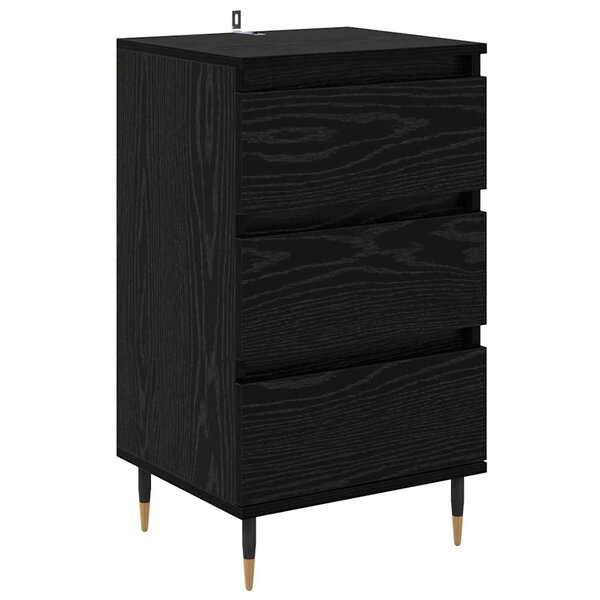 vidaXL Buffet avec tiroir Chêne noir 35 x 40 x 70 cm Bois d'ingénierie
