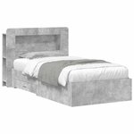 vidaXL Cadre de lit avec rangement Gris béton 75 x 190 cm