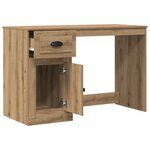 Bureau vidaXL avec rangement Chêne Artisan 50x115x75 cm Bois d'ingénierie
