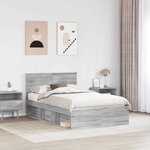 vidaXL Cadre de lit Gris Sonoma 120 x 190 cm Pin massif
