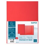 Paquet De 50 Chemises 2 Rabats Super 210 - 24x32cm - Rouge - X 5 - Exacompta