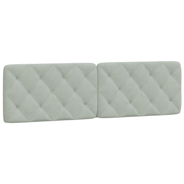 vidaXL Coussin de tête de lit gris clair 180 cm velours
