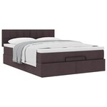 VidaXL Cadre de lit ottoman avec matelas marron foncé 140x200 cm tissu