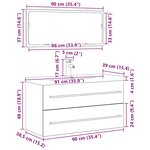 vidaXL Armoire d'évier avec tiroir 3 Pièces Chêne noir Bois d'ingénierie