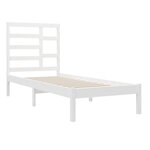 vidaXL Cadre de lit Blanc Bois massif 75x190 cm Petit simple