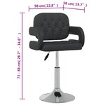 vidaXL Chaises à manger pivotantes lot de 2 noir similicuir