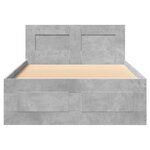vidaXL Cadre de lit avec tête de lit sans matelas gris béton 90x190 cm
