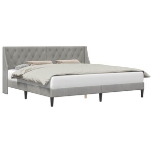 vidaXL Cadre de lit avec tête de lit Gris clair 180 x 200 cm Velours