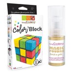 Kit gâteau Cube de couleurs + 1 poudre alimentaire irisée dorée