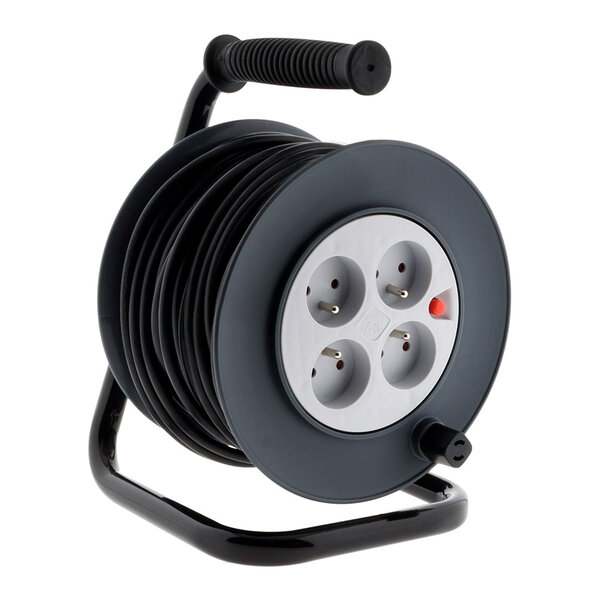 Enrouleur HO5VV-F 4 prises 3G1 5 25m + coupe-circuit - Zenitech