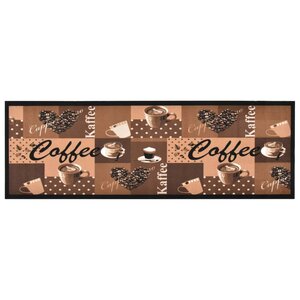 vidaXL Tapis de cuisine lavable Marron café 60x180 cm