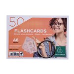 Paquet De 50 Flashcards Sous Film + Anneau - Bristol Ligné Perforé - Format A6 - Couleurs Assorties - Exacompta