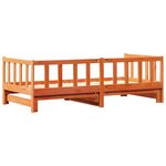 vidaXL Lit Pull-out de Jour Brun cire 203.5 x 164 x 66 cm Pin massif
