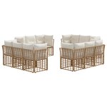 vidaXL Ensemble de canapés d'extérieur Naturel Polyester