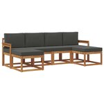 vidaXL Ensemble de canapés d'extérieur 6 Pièces Naturel et Anthracite
