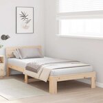 vidaXL Cadre de lit avec tête de lit Naturel 100 x 200 cm Pin massif