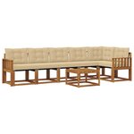 vidaXL Ensemble de canapés d'extérieur 7 Pièces Naturel et Beige