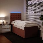 vidaXL Sommier à lattes de lit avec matelas Rose 90x200 cm Velours