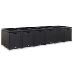vidaXL Ensemble à manger d'extérieur 17 Pièces avec coussins Rotin Noir