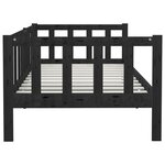 vidaXL Lit Noir Bois de pin massif 90x200 cm