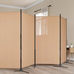 vidaXL Paravent à 6 panneaux Beige 520 x 180 cm Tissu