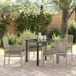vidaXL Ensemble de salle à manger pour jardin 5 Pièces Gris clair