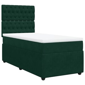 vidaXL Sommier à lattes de lit avec matelas Vert foncé 100x200 cm