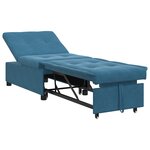 vidaXL Canapé-lit 3-en-1 en velours bleu