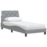 vidaXL Lit avec matelas gris clair 90x190 cm tissu
