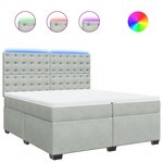 vidaXL Sommier à lattes de lit et matelas Gris clair 200x200cm Velours