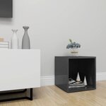Vidaxl meuble tv gris brillant 37x35x37 cm aggloméré