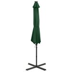 vidaXL Parasol déporté avec mât et lumières LED Vert 300 cm