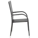 vidaXL Chaises empilables d'extérieur lot de 6 Résine tressée Marron