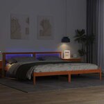 vidaXL Cadre de lit Marron cire 180 x 200 cm Bois massif en pin
