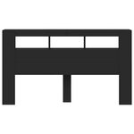 vidaXL Tête de lit à LED noir 180x18 5x103 5 cm bois d'ingénierie
