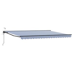 vidaXL Auvent rétractable électrique Bleu Blanc Anthracite 5 x 3 m