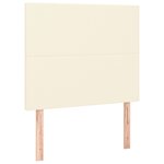 vidaXL Lit à sommier tapissier avec matelas Crème 100x200cm Similicuir