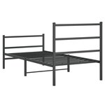 vidaXL Cadre de lit métal sans matelas avec pied de lit noir 90x190 cm