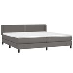 vidaXL Sommier à lattes de lit avec matelas Gris 200x200 cm Similicuir
