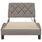 vidaXL Cadre de lit avec LED sans matelas taupe 90x190 cm tissu