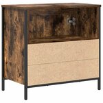 vidaXL Meuble de salle de bain lavabo chêne fumé 60x34 5x60 cm