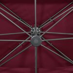 vidaXL Parasol de jardin déporté avec double dessus Bordeaux Rouge 400 x 300 cm