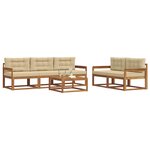 vidaXL Ensemble de canapés d'extérieur 6 Pièces Naturel et Beige