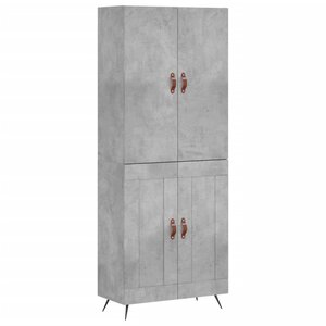 vidaXL Buffet haut Gris béton 69 5x34x180 cm Bois d'ingénierie