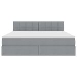vidaXL Lit avec rangement et LED Gris clair 160 x 200 cm tissu